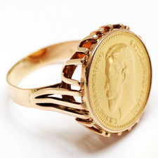 Anello con moneta 14 carati