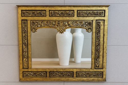 Specchio legno dorato - specchio,