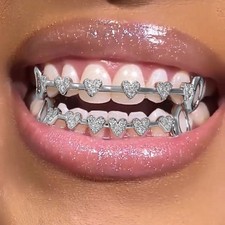 Set griglia superiore e inferiore denti hip hop a forma di reticolo placcato oro 24 carati