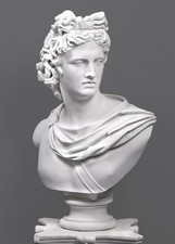 Statua con busto in marmo fuso
