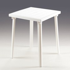 Tavolo Bianco x Esterno 78 x 78cm tavoli impilabili gambe smontabili plastica