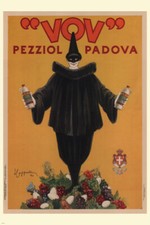 Vov Pezziol POSTER PUBBLICITARIO VINTAGE L Cappiello Italia 1922 20x30 da collezione NUOVO