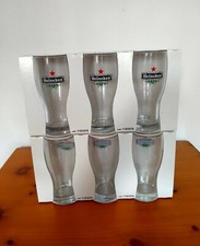 Set Completo 6 Bicchieri Di Vetro Birra Heineken Sponsor Uefa Champions League 