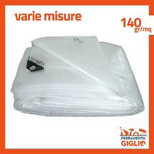 TELONE TELO TELI OCCHIELLATO TRASPARENTE BIANCO RETINATO IMPERMEABILE PVC