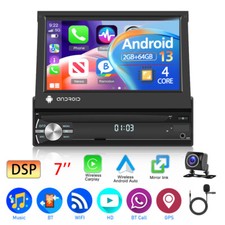 Autoradio 2+64G 1 DIN Bluetooth Android 13 7 pollici schermo GPS navigatore USB WiFi