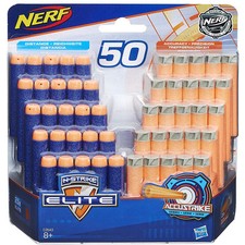 NERF ELITE 50 PROIETTILI BLU E ACCUSTRIKE DARDI DARTS GOMMAPIUMA 50 PEZZI HASBRO