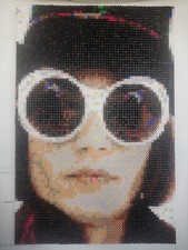 Mosaico Moderno Pixelart Handmade Con Hama Beads Johnny Deep "Willy Wonka"