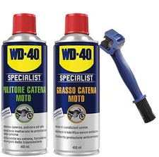 KIT PULISCI LUBRIFICA CATENA WD-40 DA 400ML PULITORE + GRASSO