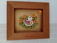 Thun quadro con rilievo anatra cornice legno 31 x 27 cm