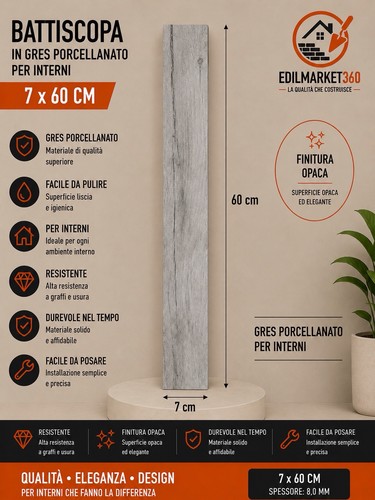 1pz battiscopa effetto - (60cm),
