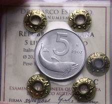 NL* Italia Repubblica 5 LIRE DELFINO 1967 FDC Perizia ESPOSITO MARCO