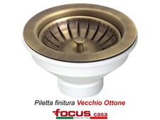 Piletta pilettone  per lavello cucina Vecchio Ottone senza troppo pieno