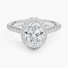 GRA Certified Moissanite Oval 8x6mm Engagement Ring With Rhodium Plated