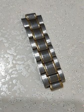 Pezzo Di Cinturino Bracciale In Acciaio e Oro Vintage Con Due Maglie 