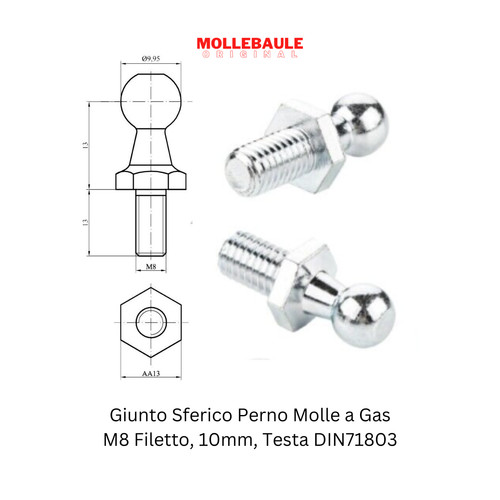 Giunto sferico perno sfera - 2x,