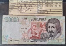 100mila lire -cartamoneta- Caravaggio   2° tipo   decr. 12-5-1984