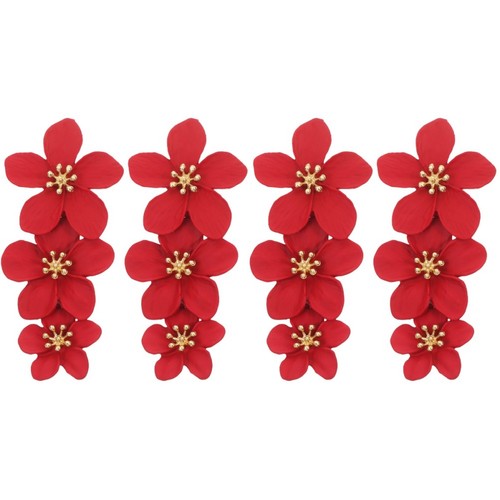 Orecchini lega fiore rosso - orecchini,