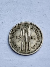 MONETA 3 PENCE GIORGIO VI RHODESIA MERIDIONALE 1947  OLD  COIN