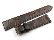 Cinturino Vero Coccodrillo Marrone Lucido 20/16mm  Made Italy Alta Qualità New