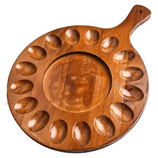 Portauova rotondo in legno di