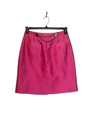 Gonna Kate Spade taglia 4 rosa fibbia dettaglio catena misto seta