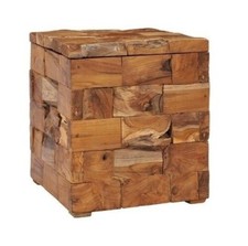 vidaXL Sgabello con Contenitore in Legno Massello di Teak