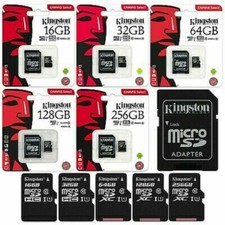 KINGSTON Micro sd HC Scheda Memoria 16 32 64 128 GB Classe 10 Adattatore card