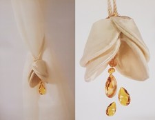 Embrasse DAFNE TIRSI fiore shantung, fermatenda 35 cm Raccoglitenda fermo tenda