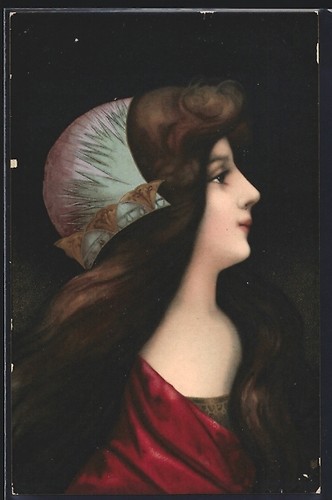 Cartolina artista giovane - cartolina, d'artista