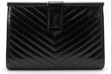 Borsa pochette Yves Saint Laurent pelle vintage YSL nera autentica #1063