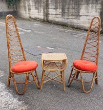 Set di 2 sedie in vimini più tavolino in ottime condizioni vendo per inutilizzo