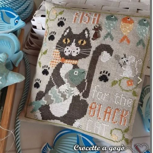 Fish black cat cross - fish,