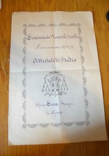 ANTICO ATTESTATO DI STUDIO