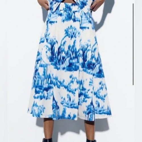 Gonna midi zara - gonna, blu