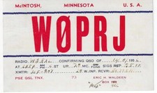 Scheda radio QSL 1956 McIntosh