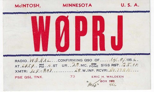 Scheda radio qsl 1956 - qsl, mcintosh