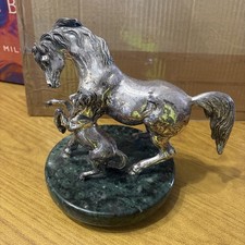 SCULTURA CAVALLI IN ARGENTO