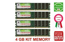 4 GB KIT MEMORIA / RAM DDR (4  X 1 GB) 400 MHZ PC3200 PC FISSO VS400G1 CORSAIR