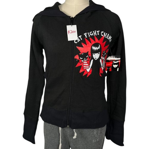 Felpa con cappuccio zip nera