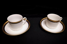 Servizio Antico 2 Tazzine da Tè: Kahla Made in GDR - ART DECO, ORO
