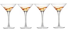 Bormioli rocco ceralacca, set 4 bicchierini cocktail 24 cl arancione