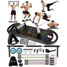 Barra Push Up Pieghevole Efficiente con Fasce di Resistenza - Kit Completo Home Gym