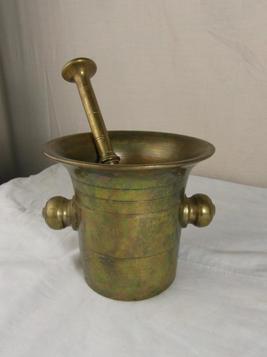 Mortaio ottone antico - , kg
