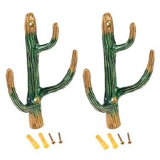 2 pezzi ganci da parete a forma di cactus appendiabiti vestiti chiavi borse cappelli organizer
