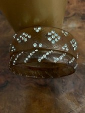 2 Vintage Art Deco Celluloid Rhinestones Bracciali