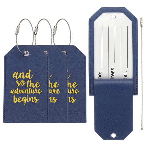 Etichette valigia 4pz blu