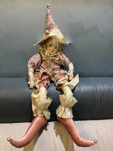 Bambola bambina giullare - giullare, con