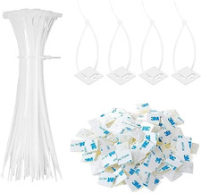 100 Pezzi Fascette Plastica per Cablaggio 150 Mm X 2,5 Mm Nere +100 Pezzi 20 Mm 