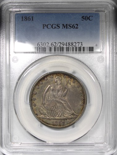 Mezzo dollaro 1861 - seduto, pcgs