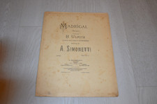 ACHILLE SIMONETTI - MADRIGAL - MELODIA PER CANTO E PIANOFORTE - RICORDI